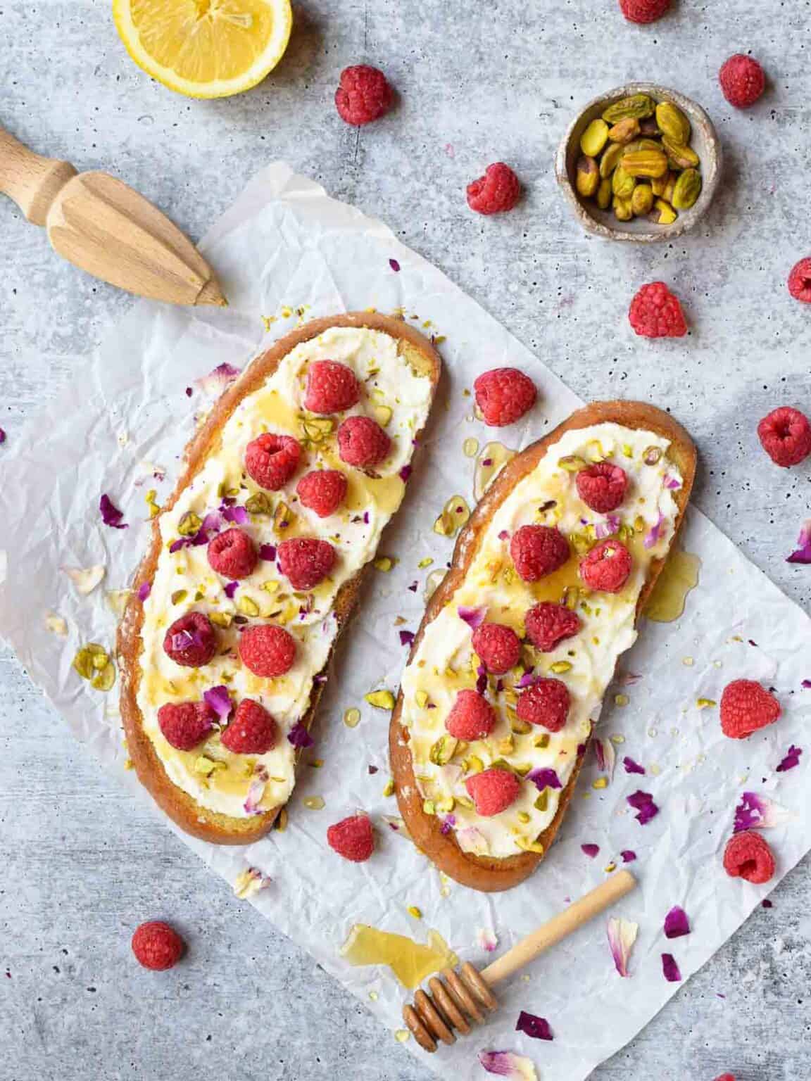 Lemon Ricotta Raspberry Toast - Brunch & Batter