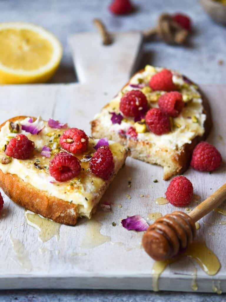 Lemon Ricotta Raspberry Toast - Brunch & Batter