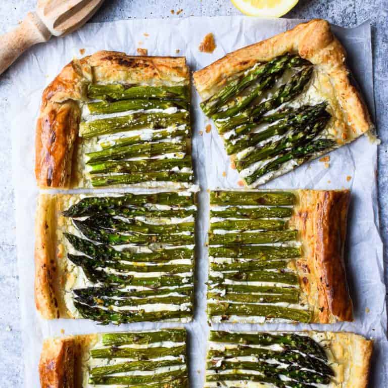 Asparagus Puff Pastry Tart with Whipped Goat Cheese Brunch & Batter