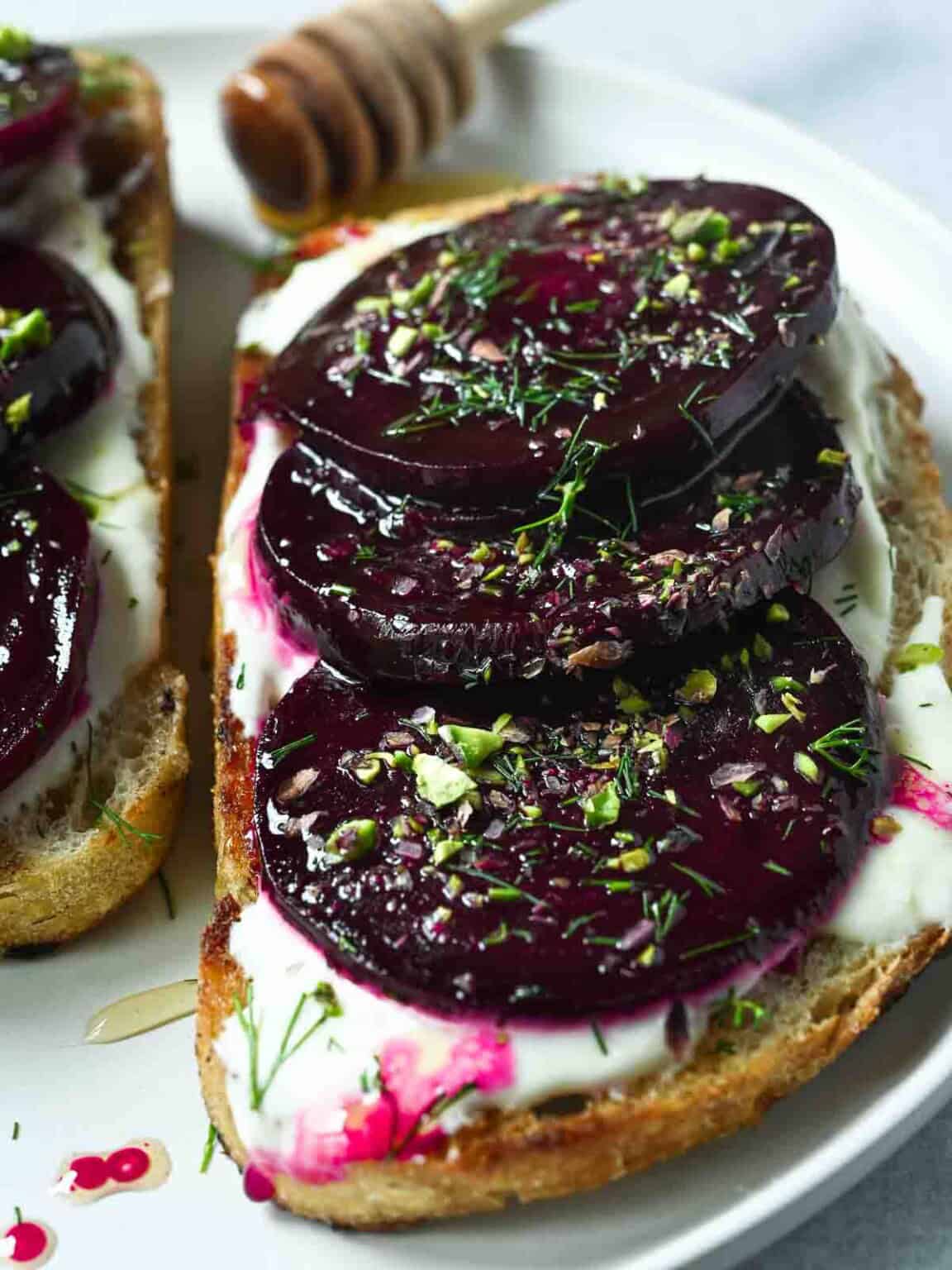 Beet Toast with Crème Fraiche and Dill - Brunch & Batter