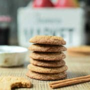 Close-up of a stack of apple cider cookies.