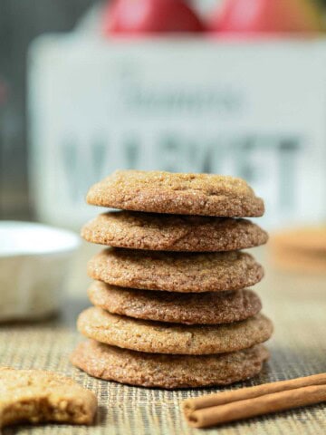 Close-up of a stack of apple cider cookies.