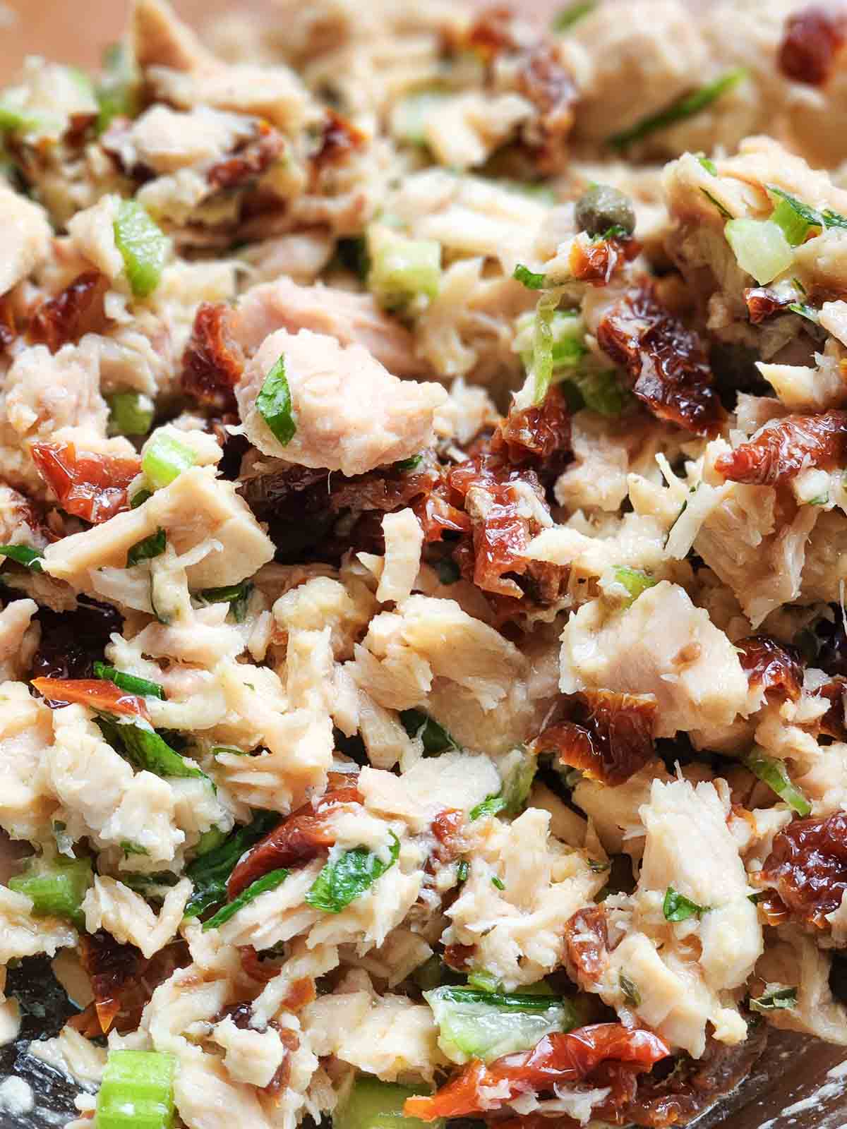Close- up of Italian tuna salad.