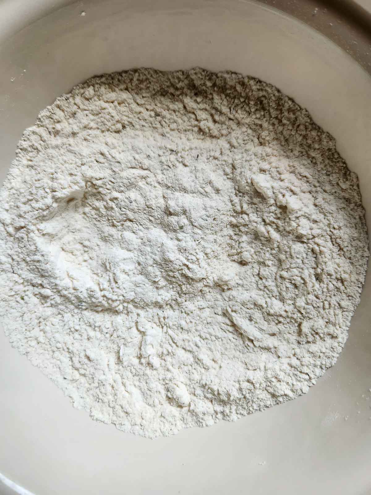 Dry ingredients in a bowl.